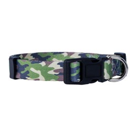 Native Pup Collar de perro camuflaje (mediano, verde)