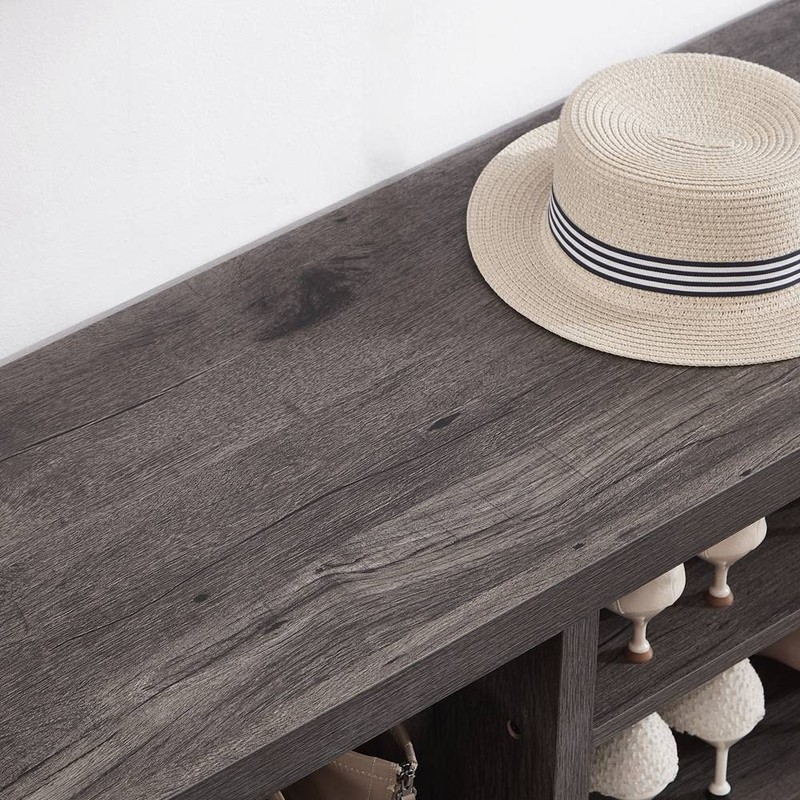 EXCEFUR Industrial Entryway Bench, Rustic Indoor Shoe Boot Storage Bench