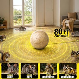 Upgraded Rodent Repellent Balls (4 Pack) - Extra Strength Peppermint Scent for Car Engine, Garage & Indoor | 7cm Large | Biodegradable & Pet Safe Formula | 30-60 Day Long Lasting