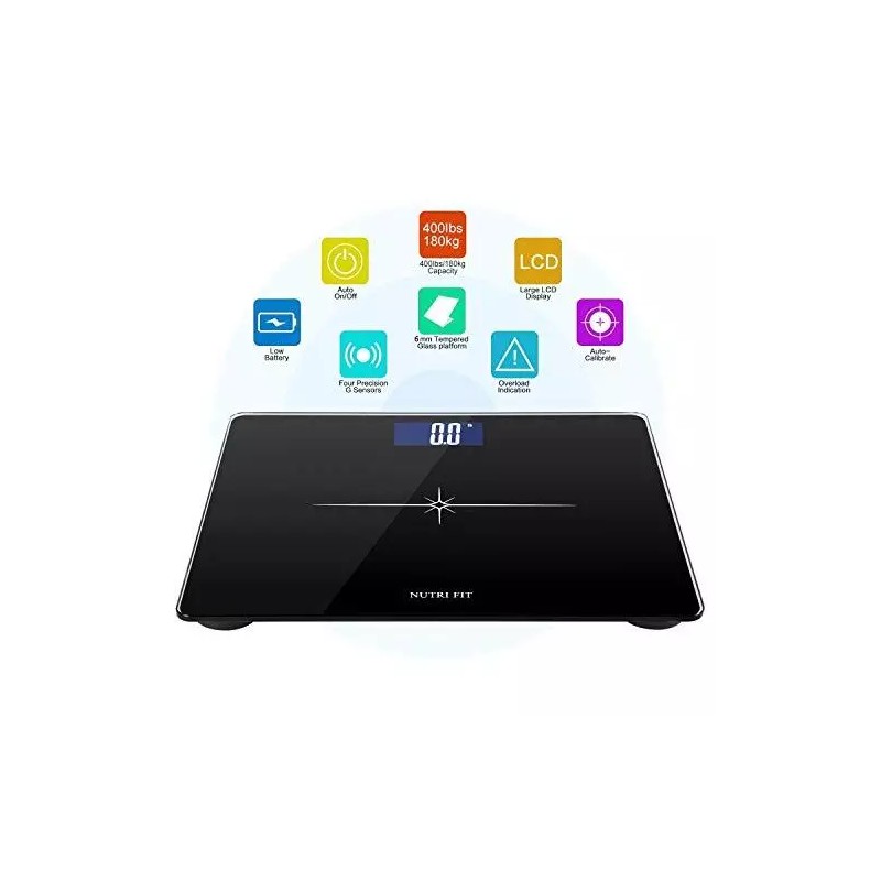 NUTRI FIT Extra-Wide/Ultra-Thick Digital Body Weight Bathroom Scale with 3