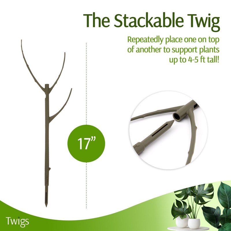 Twigs GA - Stackable Plant Support Stakes, Indoor & Outdoor
