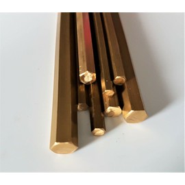 Brass Hexagon Solid Bar Model Making 5, 6, 8 &10mm A/F 50 to 1000mm (1m) Lengths (6mm, 150mm)