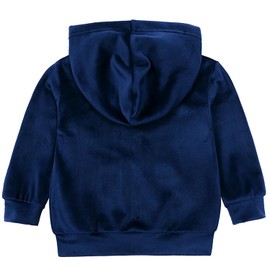 Girls Fleece Hoodies Tracksuits Zip-up Sweatshirt Jogger Sweatpants Active Outing Suit Children Clothing Set Blue 6-7 Years