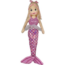 Anico 18" Colorful Mermaid with Blonde Hair and Pink Skirt – Soft Mermaid Plush Doll, Stuffed Mermaid Toy for Girls, Ideal for Collectors, Kids, and Playtime!