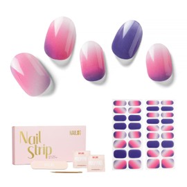 Nailog Semi Cured Gel Nail Strips 34 pcs | Long Lasting Nail Polish Sticker Wraps with Glossy Gel Finish | at Dust