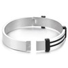 COOLSTEELANDBEYOND Men's Smooth Modern Cuff Style Bangle Stainless Steel Bracelet