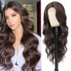 Long Wavy Wig with Lace Hairline 26 Inch Middle Part