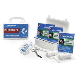 Burn Care Kit, Plastic Case, White, 5" H