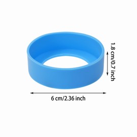 ONLYKXY 3pcs 6cm Silicon Protective Cup Mat Sleeve Heat-Resistant Bottle Holder Rubber Coaster Tumblers Protector Base Pad Non-Slip Bottom Cover Ring Accessories for Thermos Cup (Light Blue)