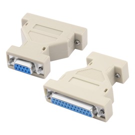 MEIRIYFA DB9 to DB25 Serial Adapter Coupler, DB9 to DB25 RS-232 Serial Gender Changer AT Modem Adapter Connetor for PC Serial Devices (2PCS) (DB9 F - DB25 F)