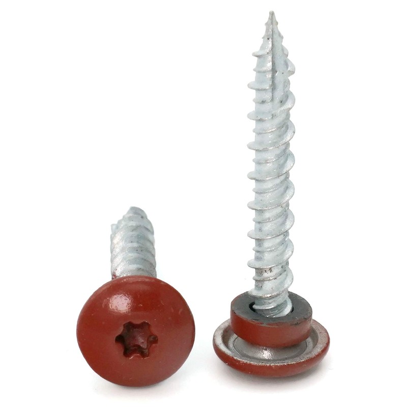 Low Profile Mechanical Galvanized Roofing Screws Red Finish - #10