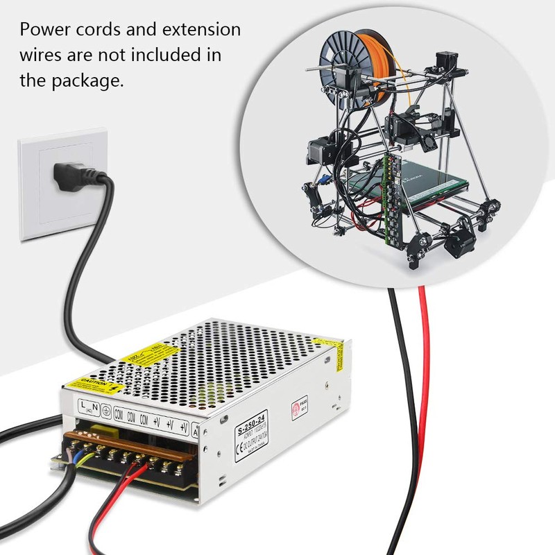 SHNITPWR 24V Power Supply 10A 240W AC DC Adapter, DC