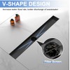 24-Inch Linear Shower Drain with Tile Insert Grate, SUS 304
