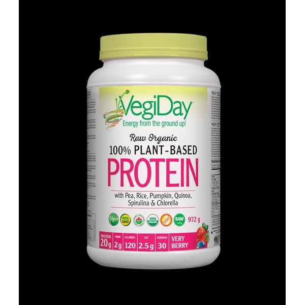 VegiDay Raw Organic Plant-Based Protein, Very Berry 972 g