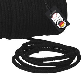 Turnbeutelliebe® Cord, 100% Cotton, 8 mm Wide, Thick, for Gym Bags, for Sewing, Many Colours and Lengths, Braided, Rope, Craft Cord, Ribbon