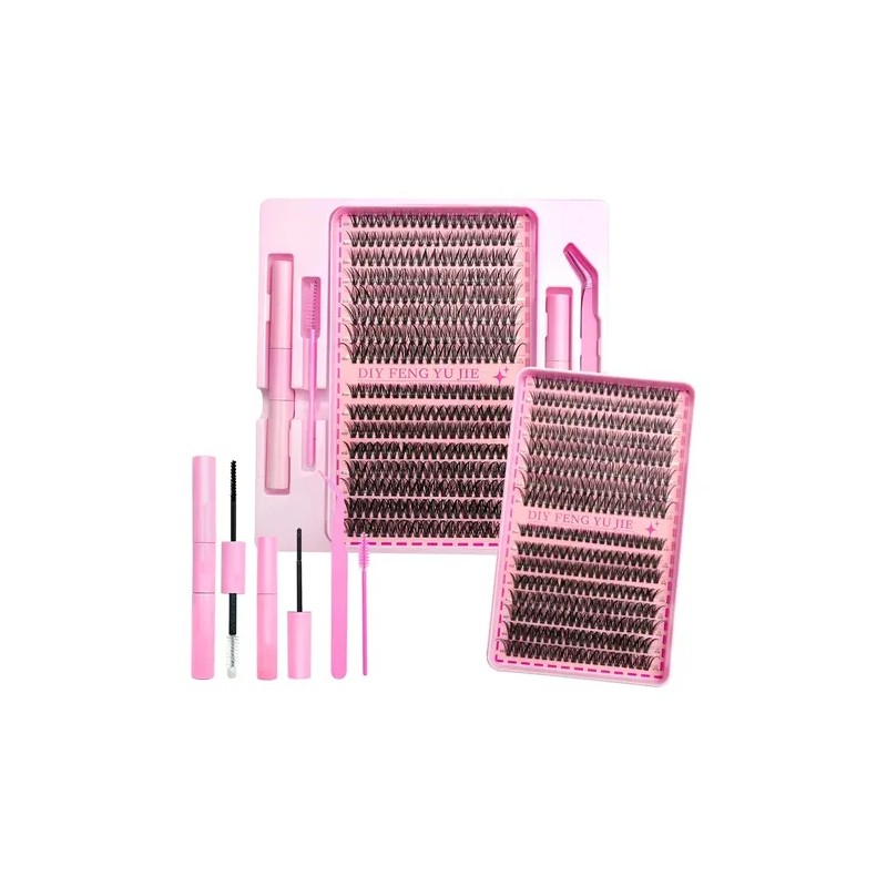 Kit de Extensiones de Pestañas Postizas con Pegamento y Sellador