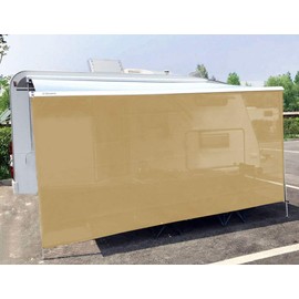 Tentproinc RV Awning Sun Shade Screen 7' X 15' 3'' (Fit for 16' Awning) Mesh Sunshade Blcok RV Awning Front Glare Motorhome Camping Trailer Awning Sunscreen Shadescreen - 3 Year Warranty (Beige)