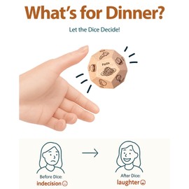 Mothers Day Mom Wife Gifts - Food Decision Dice - Fun Dinner Decider for Him Her Couples & Families, 12 Meal Options, Unique Gift for Women Men , Valentine’s Day, Anniversary, Birthday, Christmas