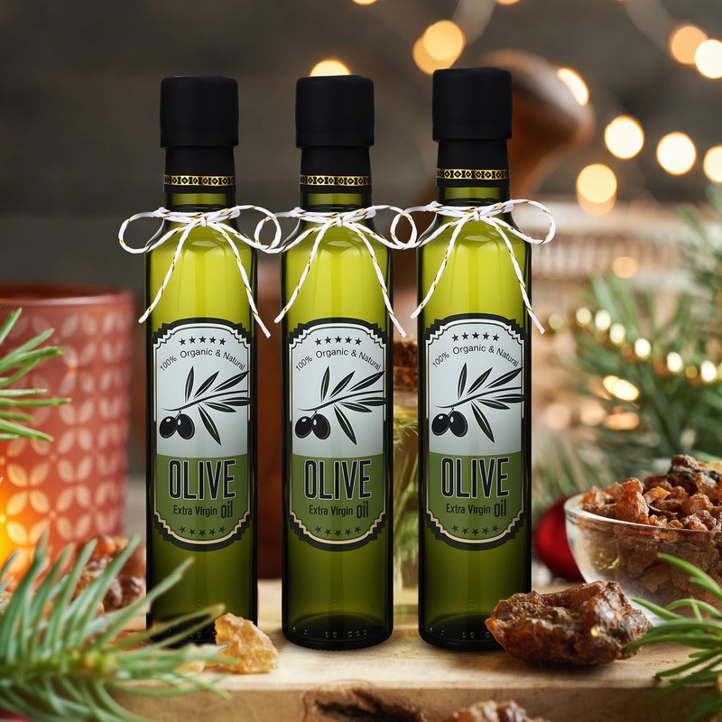 Reallnaive 12 Pcs 8 oz Mini Olive Oil Bottles Empty
