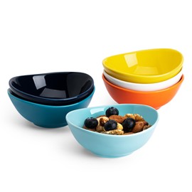 Sweese 4 Inch Porcelain Small 4 oz Bowls for Sauce | Charcuterie | Dipping | Snack | Condiment | Side Dishes Set of 6 - Microwave, Dishwasher and Oven Safe - Hot Assorted Color