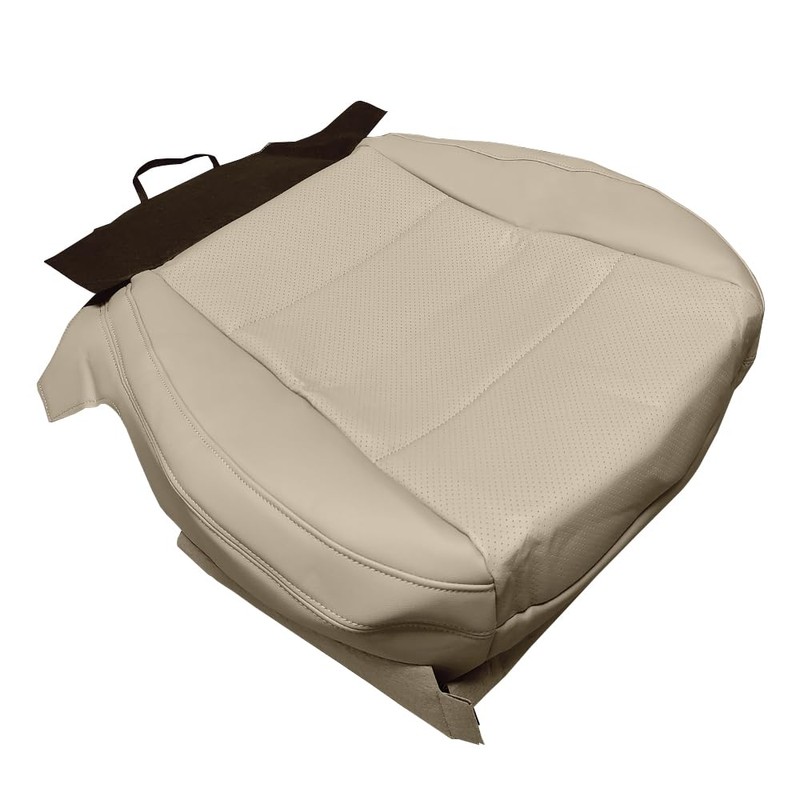Mievlyo Driver Side Bottom Replacement Leather Seat Cover Tan Compatible