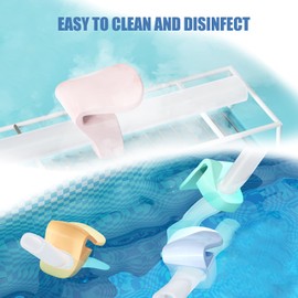 Toddler Utensils Self Feeding Flexible Baby Straws BPA Free Soft Reusable 4 Pack Universal with Buckle for Drinking for Most Baby Car Seats