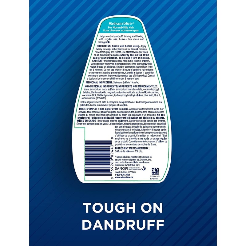 Selsun Blue Normal-Oily Hair Anti-Dandruff Shampoo, 300 mL, Helps Control