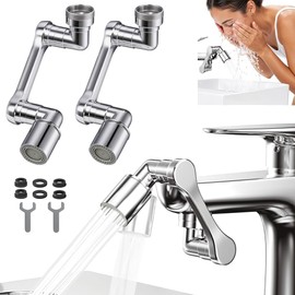 2 Piezas, Aireador Extensor De Grifo Giratorio De 1080 °, Cabezal De Pulverizacion De Cocina, Filtro De Salpicaduras Giratorio Multidireccional, Adecuado Para Grifos De Cocina Y Bano.
