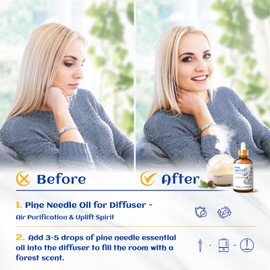 HIQILI 1 Fl Oz Pine Essential Oil, 100% Pure Natural for Diffuser, Candle Making - 30ml