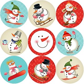 144 Snowman Adventure 30mm School Xmas Reward Stickers for Parents, Teachers
