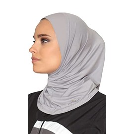 Artizara Stretch Sports Hijab, Athletic Workout Hijab for Modest Gym - Light Gray Heather