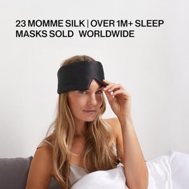 Dore & Rose Máscara para dormir Deep Sleep Mask, bloqueo de luz, 23 momme, seda de morera, ultrasuave, ajustable - Máscara de viaje para dormir para hombres y mujeres