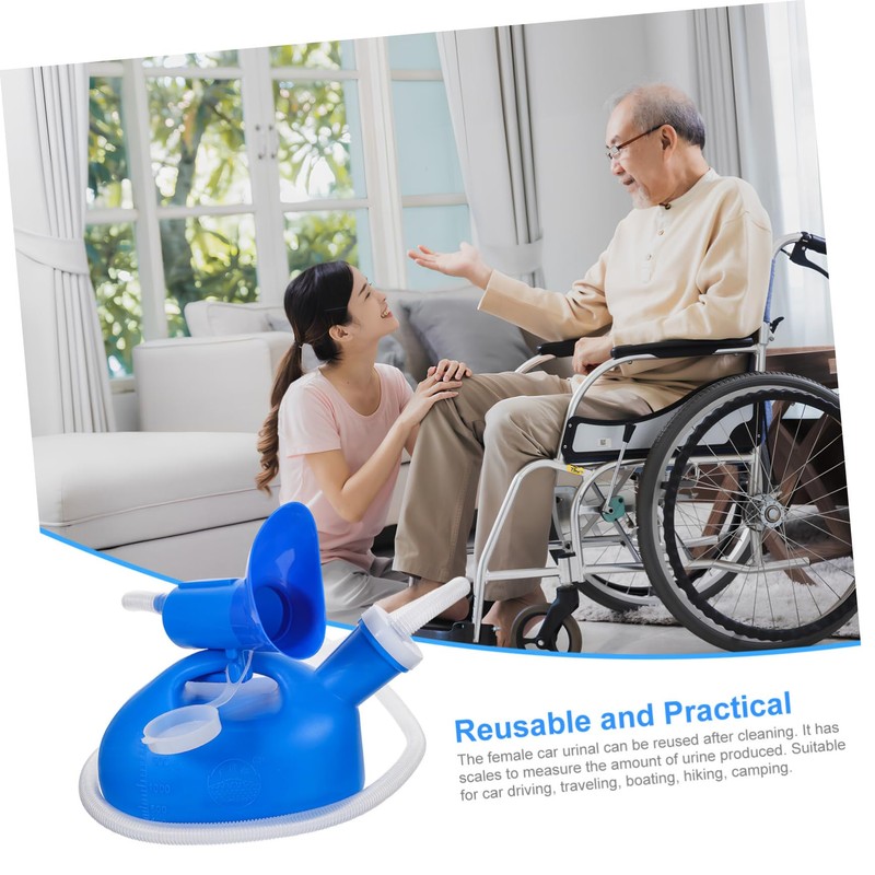 BIUDECO Portable Female Urinal Bottle with Integrated Handle and Threaded