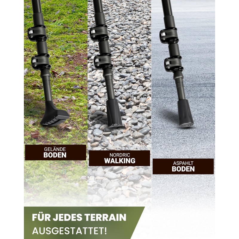 ALPENWERT Nordic Walking Poles Rubber Buffer Gravel [Pack of 10