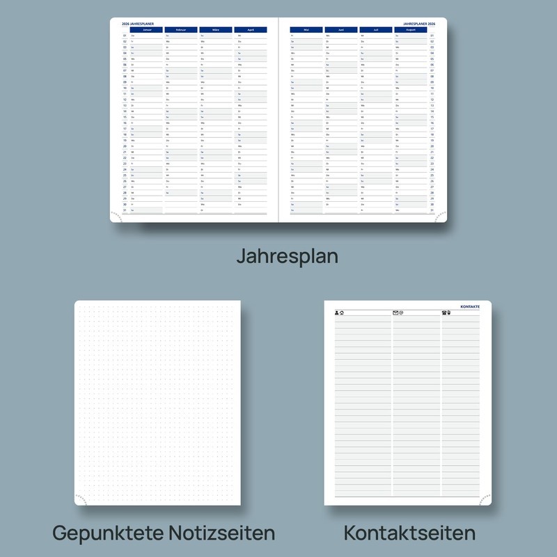 POPRUN 2026 A5+ Diary in German – Weekly Planner with