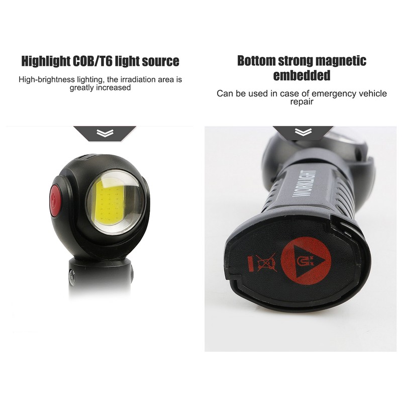 Magnetic Work Light Emergency LED Rotation Rechargeable Lamp Industrial Supplies