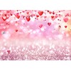 Alltten 7x5ft Pink Love Hearts Bokeh Backdrop Valentine's Day Photo