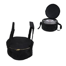 Topyond Casserole Carrier Storage Bag with Zipper, Waterproof Canvas Insulated Food Carrier, Round Pot Organizer for Camping Picnic, Durability Outdoor Kitchen Accessory