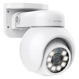 SANNCE 4K PTZ PoE Outdoor Surveillance Camera, 8MP 350° Pan 90° Tilt Surveillance Camera, Human Vehicle Detection, Two-Way Audio, Car Tracking, Colour Night Vision