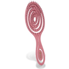 Nature Cosmetics Bio Haarbürste für Damen, Herren & Kinder - Entwirrbürste ohne Ziepen für Locken & lange Haare - Spiralförmige Profi Detangler-Bürste (Flieder)