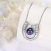 MEDWISE Lucky Pearls Horseshoe Necklace S925 Sterling Silver Chain with