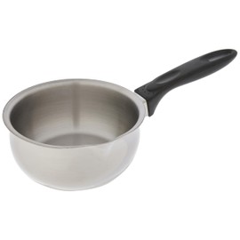 IBILI Stielkasserolle Clásica gewölbt 14 cm aus Edelstahl/Kunststoff, Silber/schwarz