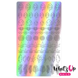 Whats Up Nails - Botanical Garden Rainbow Holo Chrome Nail Art Design Stickers (Holographic)