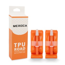 TINGSING 2 Pack TPU Inner Tubes 700C x 23-35C Bike Tube 27.5'' Bicycle Tire Tube with 45L/65L/80L Presta Valves, Cycling Tubes for Road, MTB, Kids Bike, Thicken 2.5mm,45L,Orange