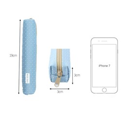 POWERTOOL Candy Color Pencil Case Oxford Fabric Portable Simple White Lace Cute Slim Small Pencil Case for Kids Adults Travel School Office 1 Pcs, White