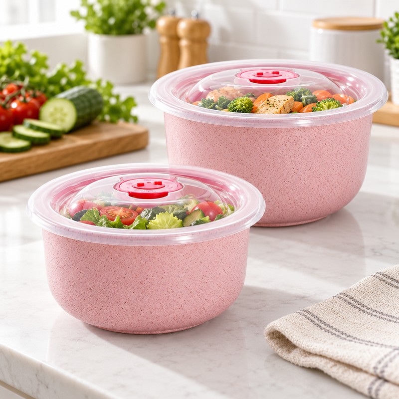 3-Piece Wheat Straw Food Storage Bowl Set for Meals –