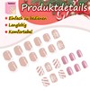 Pack of 24 Christmas False Nails - Pink French Christmas