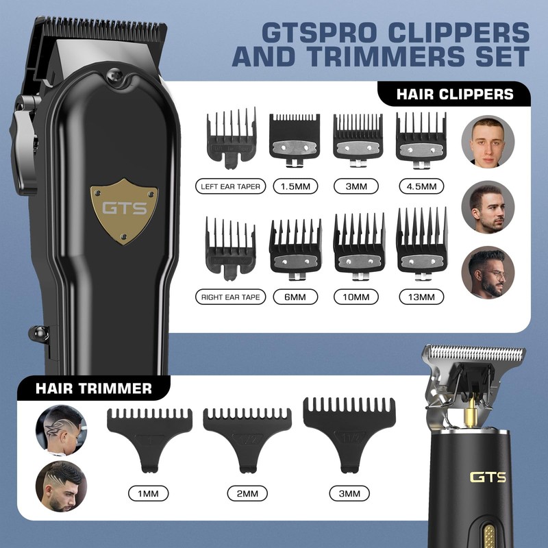 GTSPro Hair Clippers for Men, Clippers and Trimmers Set, Barber
