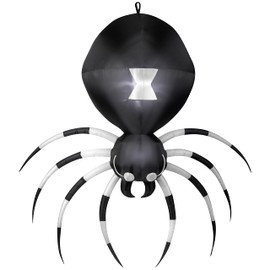7' Gemmy Airblown Inflatable Hanging Black & White Spider Yard Decoration 226740