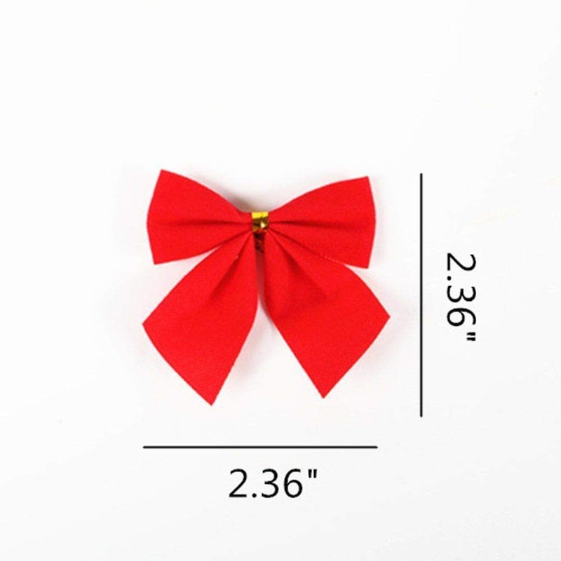 Red Velvet Christmas Decoration Bows (10cm) - 12 pack